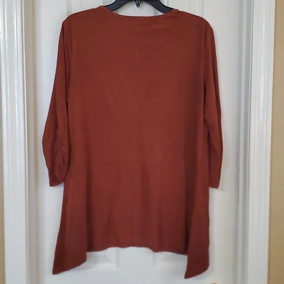 Rust Colored Soft Suede Shirt‎ - Picture 4 of 6